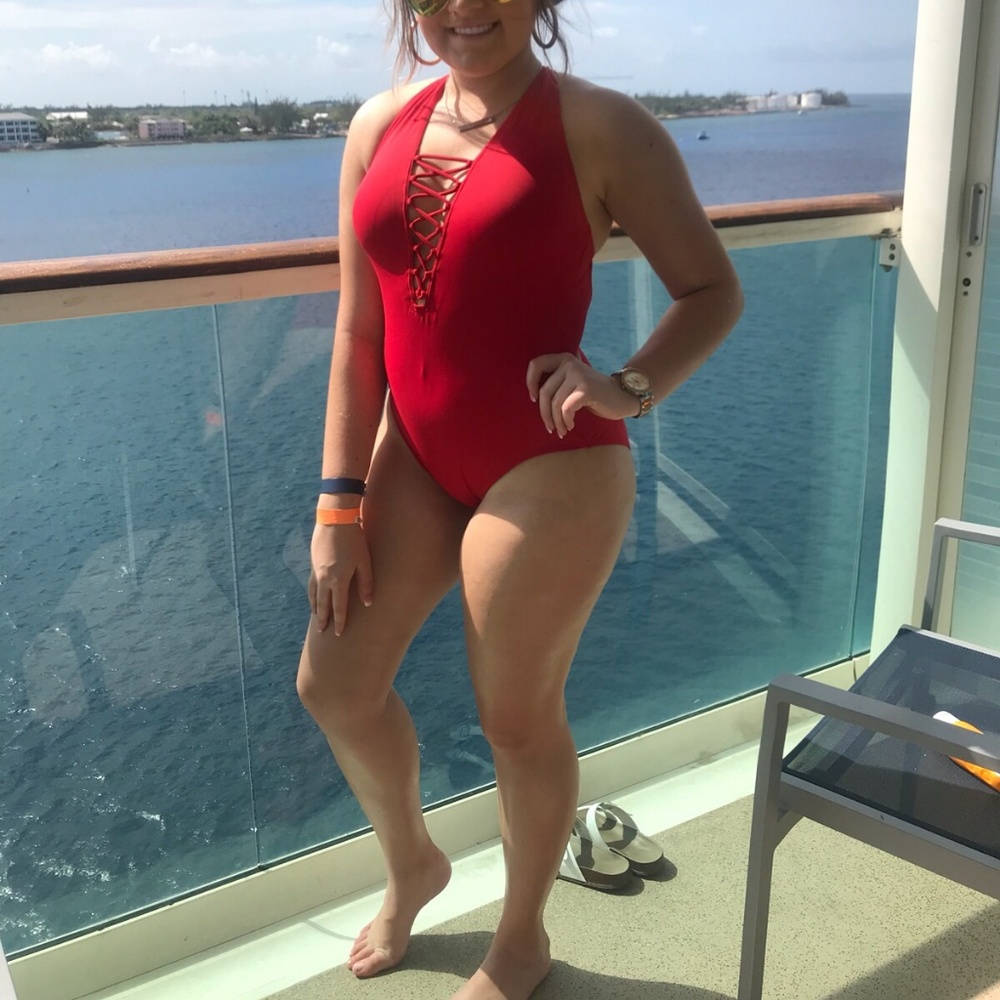 Michael Kors MK Cruise one piece Papaya
